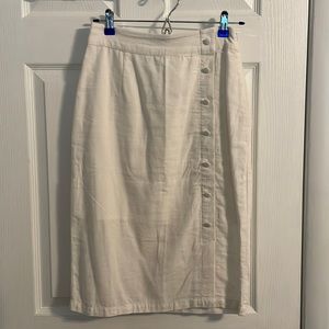 Forever 21 White Midi Skirt